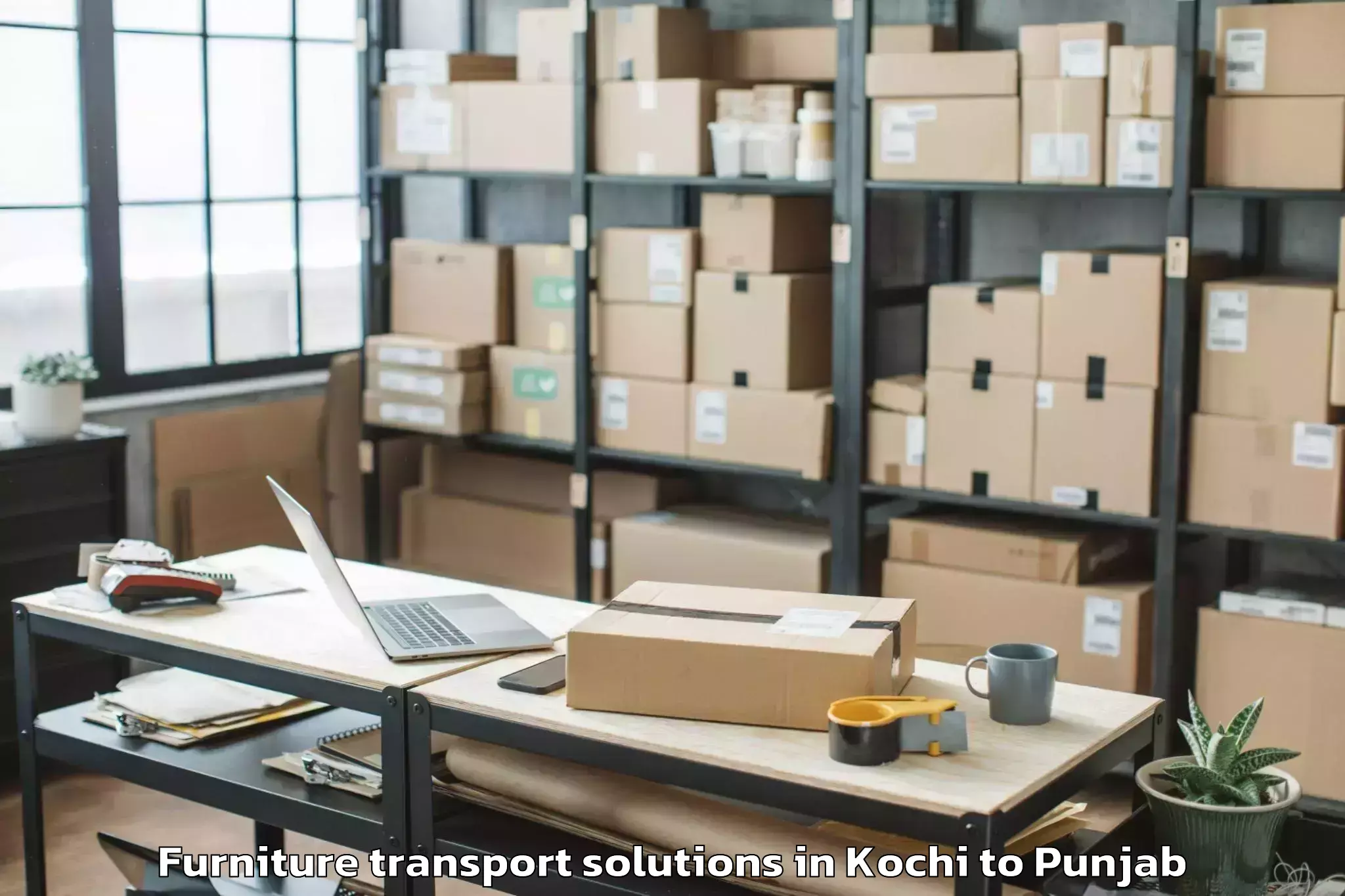 Book Kochi to Chamkaur Sahib Furniture Transport Solutions Online